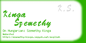 kinga szemethy business card